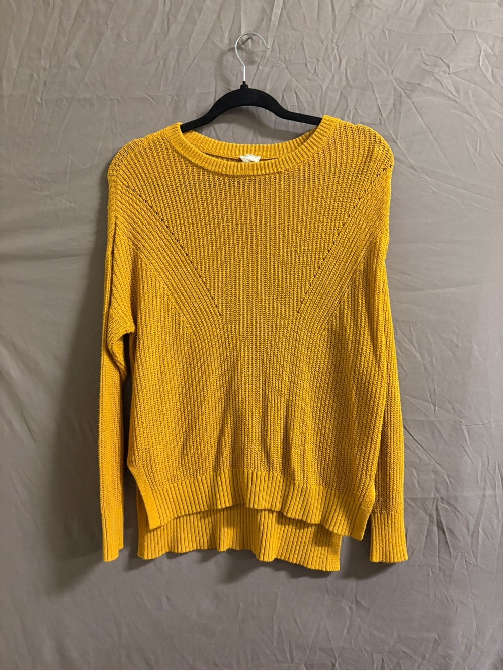 Garage Mustard Yellow Crewneck Knit Sweater